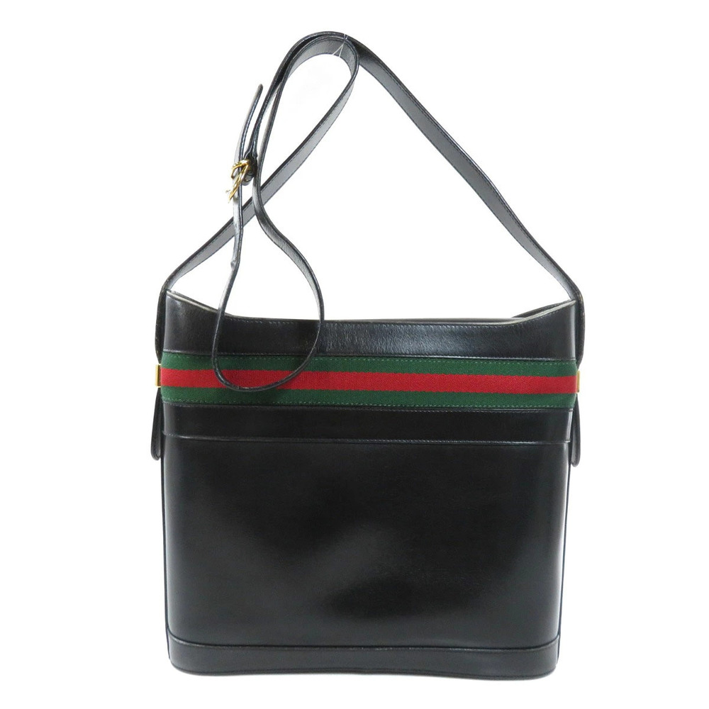 Gucci Sherry Leather Shoulder Bag Black
